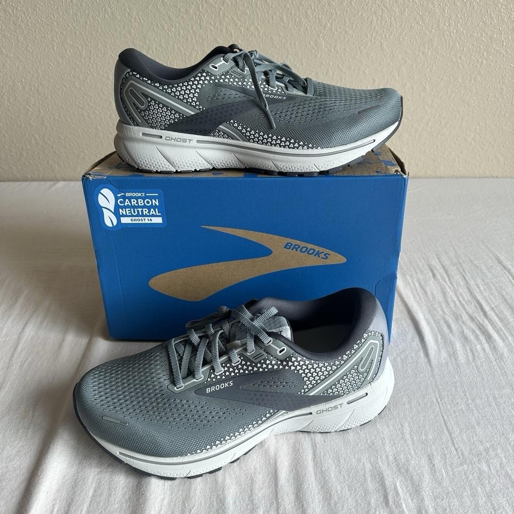 Brooks Ghost 14 Running Sneakers Shoes Grey Men's Size 9.5 Extra Wide 4E